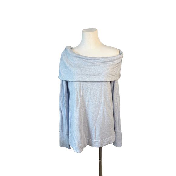 Lilly Pulitzer 28247 Belinda Pullover Modal Heather Blue LARGE Shawl Neck Soft - Picture 1 of 9